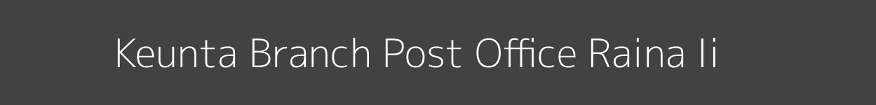 Keunta Post Office Raina - Ii Pincode 713423