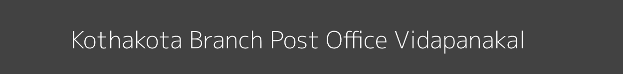 Kothakota Post Office Vidapanakal Pincode 515870