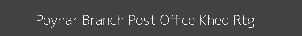 Poynar Post Office Khed (Rtg) Pincode 415710