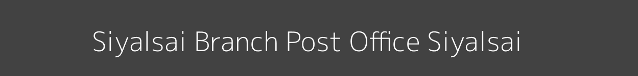 Siyalsai Post Office Siyalsai Pincode 721436