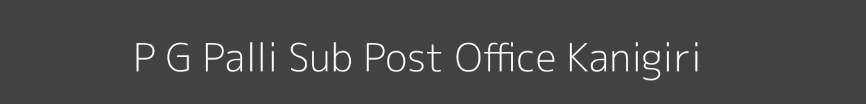 P. G. Palli Post Office Kanigiri