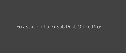 Bus Station Pauri Post Office Pauri Pin Code 246001