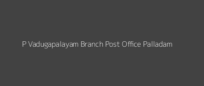 P. Vadugapalayam Post Office Palladam Pin Code 641664