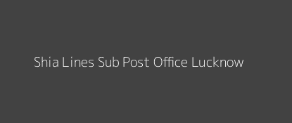 Shia Lines Post Office Lucknow Pin Code 226002